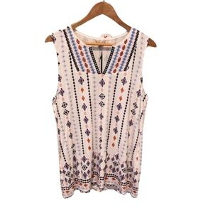 Eliane Rose Embroidered Tunic Top Blouse Tank NWT Size L
